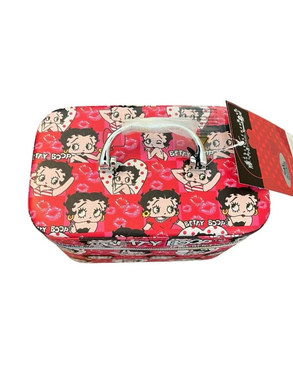 Betty Boop Hard Shell Cosmetic Train Case Travel Beauty Makeup Bag NWT